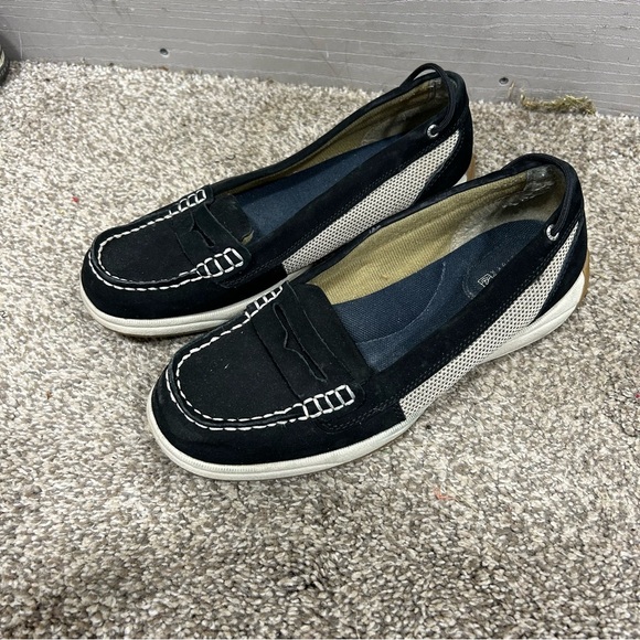 Sperry Shoes - Sperry Top Sider Stylish Black and White Women's Loafers Size 8